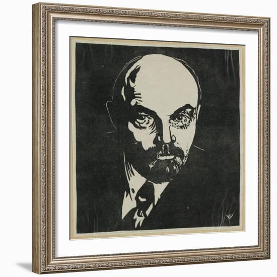 Block Print of Vladimir Lenin-Virna Haffer-Framed Giclee Print