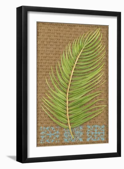 Block Print Palm VII-Chariklia Zarris-Framed Art Print