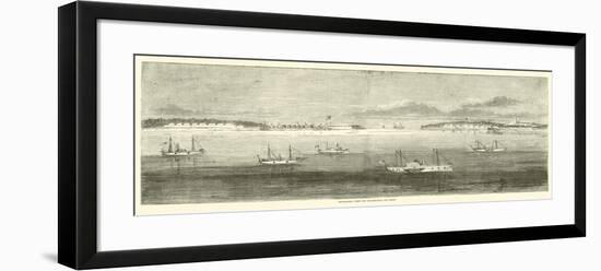 Blockading Fleet Off Wilmington, Old Inlet, October 1864-null-Framed Giclee Print