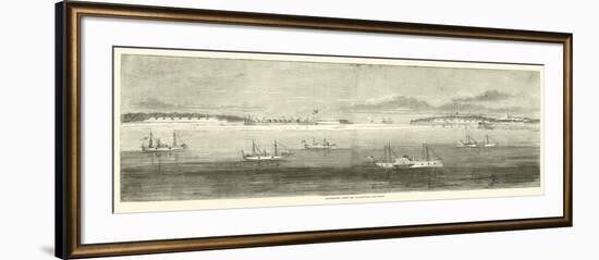 Blockading Fleet Off Wilmington, Old Inlet, October 1864-null-Framed Giclee Print