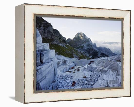 Blocks Being Cut in a Marble Quarry Used By Michaelangelo, Apuan Alps, Tuscany, Italy, Europe-Christian Kober-Framed Premier Image Canvas