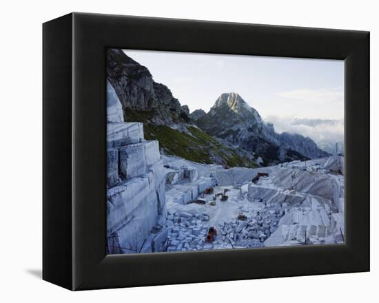 Blocks Being Cut in a Marble Quarry Used By Michaelangelo, Apuan Alps, Tuscany, Italy, Europe-Christian Kober-Framed Premier Image Canvas