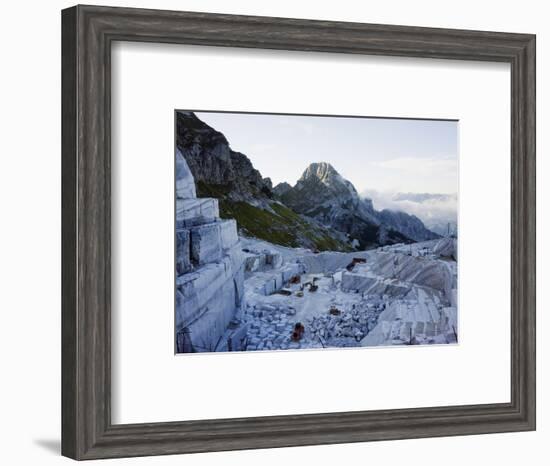 Blocks Being Cut in a Marble Quarry Used By Michaelangelo, Apuan Alps, Tuscany, Italy, Europe-Christian Kober-Framed Photographic Print