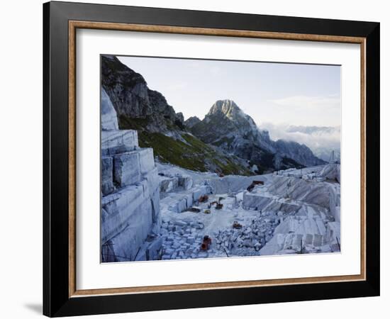 Blocks Being Cut in a Marble Quarry Used By Michaelangelo, Apuan Alps, Tuscany, Italy, Europe-Christian Kober-Framed Photographic Print