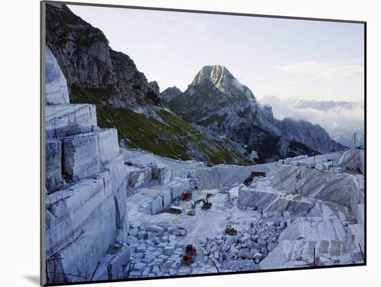 Blocks Being Cut in a Marble Quarry Used By Michaelangelo, Apuan Alps, Tuscany, Italy, Europe-Christian Kober-Mounted Photographic Print