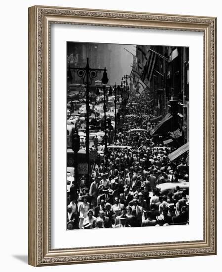 Blocks of Pedestrians Jamming the Sidewalks-Andreas Feininger-Framed Photographic Print