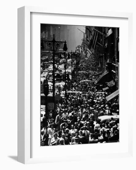 Blocks of Pedestrians Jamming the Sidewalks-Andreas Feininger-Framed Photographic Print