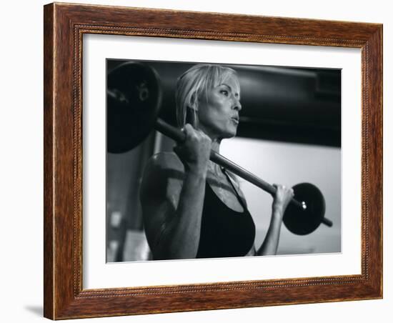 Blond Woman Weight Training-null-Framed Photographic Print