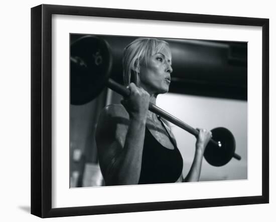 Blond Woman Weight Training-null-Framed Photographic Print