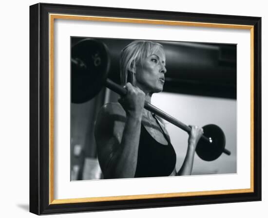 Blond Woman Weight Training-null-Framed Photographic Print