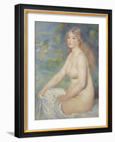 Blonde Bather, 1881 (Oil on Canvas)-Pierre Auguste Renoir-Framed Giclee Print