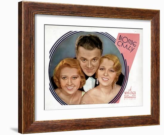 Blonde Crazy, from Left, Joan Blondell, James Cagney, Noel Francis, 1931-null-Framed Art Print