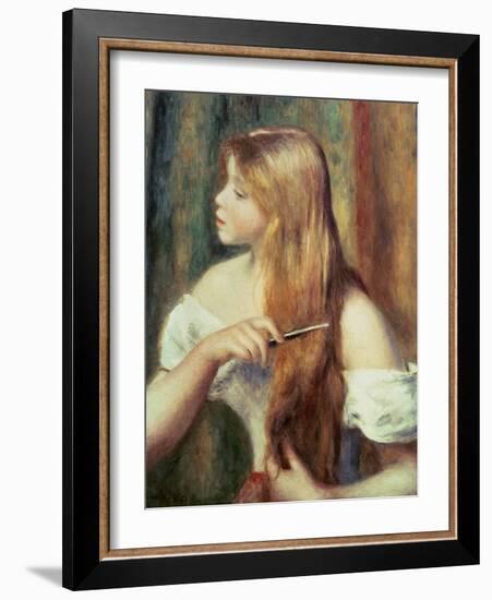 Blonde Girl Combing Her Hair, 1894-Pierre-Auguste Renoir-Framed Giclee Print