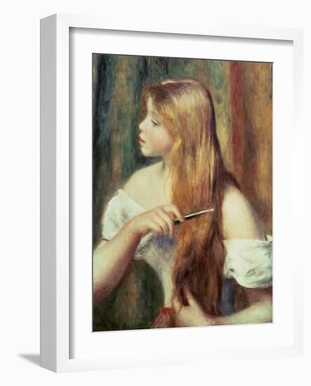 Blonde Girl Combing Her Hair, 1894-Pierre-Auguste Renoir-Framed Giclee Print