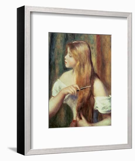 Blonde Girl Combing Her Hair, 1894-Pierre-Auguste Renoir-Framed Premium Giclee Print