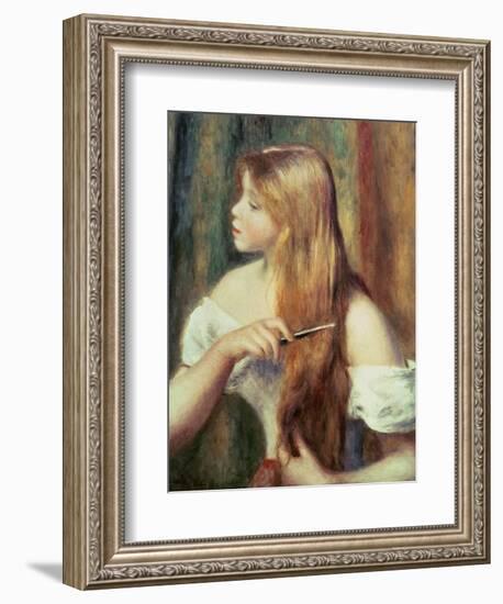 Blonde Girl Combing Her Hair, 1894-Pierre-Auguste Renoir-Framed Giclee Print