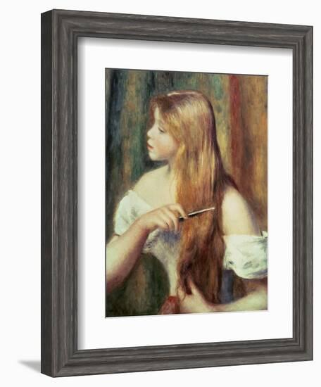 Blonde Girl Combing Her Hair, 1894-Pierre-Auguste Renoir-Framed Giclee Print