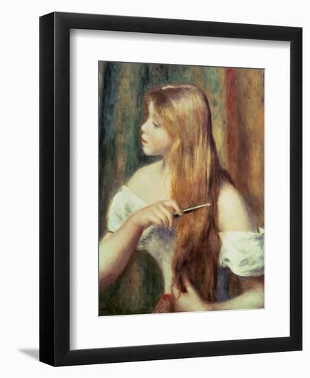 Blonde Girl Combing Her Hair, 1894-Pierre-Auguste Renoir-Framed Giclee Print