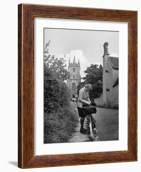 Blonde Tour Cyclist-null-Framed Photographic Print