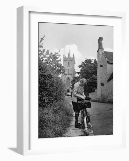 Blonde Tour Cyclist-null-Framed Photographic Print