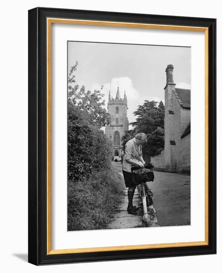 Blonde Tour Cyclist-null-Framed Photographic Print