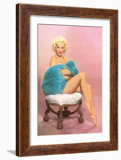 Blonde with Blue Fur-null-Framed Art Print