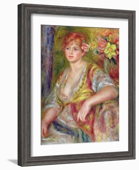 Blonde Woman with a Rose, c.1915-17-Pierre-Auguste Renoir-Framed Giclee Print
