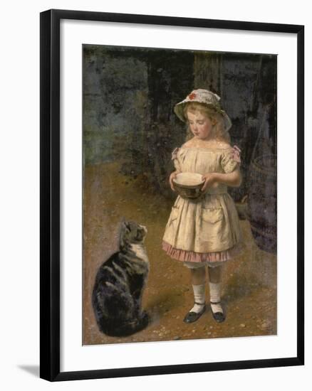 Blondes Maedchen Mit Katze-Otto Grashof-Framed Giclee Print