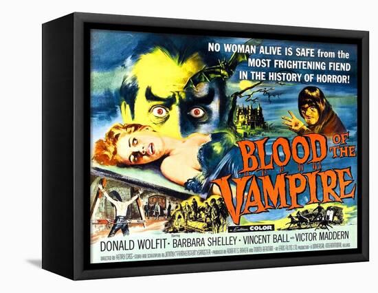 Blood of the Vampire, Barbara Shelley, Donald Wolfit, Victor Maddern, 1958-null-Framed Stretched Canvas