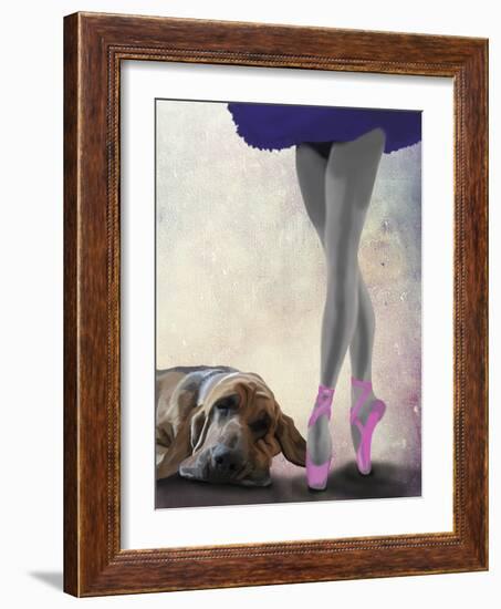 Bloodhound and Ballet Dancer-Fab Funky-Framed Art Print