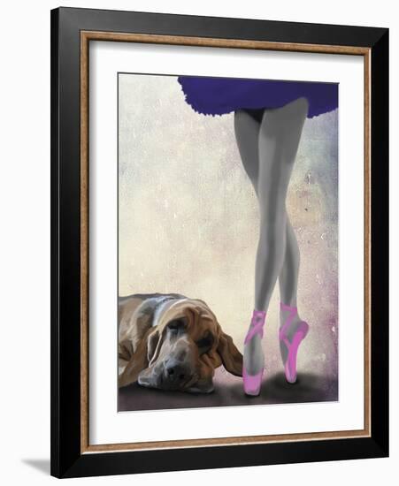 Bloodhound and Ballet Dancer-Fab Funky-Framed Art Print