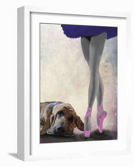 Bloodhound and Ballet Dancer-Fab Funky-Framed Art Print