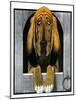 Bloodhound in Doghouse-Paul Bransom-Mounted Giclee Print