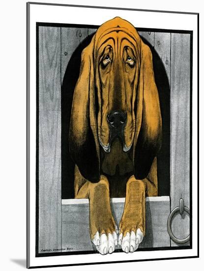 Bloodhound in Doghouse-Paul Bransom-Mounted Giclee Print