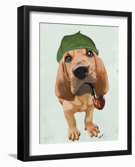 Bloodhound Sherlock Holmes-Fab Funky-Framed Art Print
