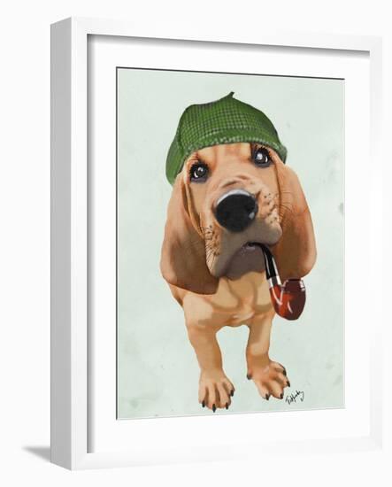 Bloodhound Sherlock Holmes-Fab Funky-Framed Art Print