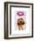 Bloodhound with Angelic Pink Halo-Fab Funky-Framed Art Print