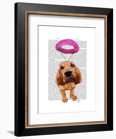 Bloodhound with Angelic Pink Halo-Fab Funky-Framed Art Print