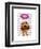 Bloodhound with Angelic Pink Halo-Fab Funky-Framed Art Print