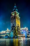 Poland, Krakow. Market Square at Night.-bloodua-Framed Premier Image Canvas