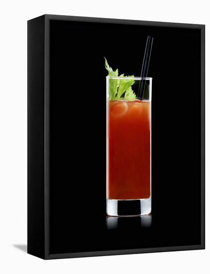 Bloody Mary with Straw-Walter Pfisterer-Framed Premier Image Canvas