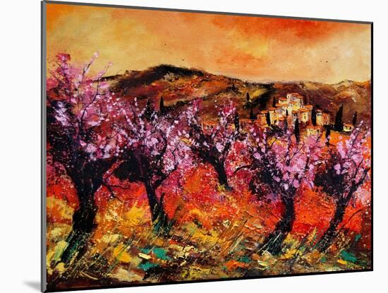 Blooming Cherry Trees In Provence-Pol Ledent-Mounted Art Print
