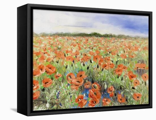 Blooming Poppy 3-Li Bo-Framed Premier Image Canvas