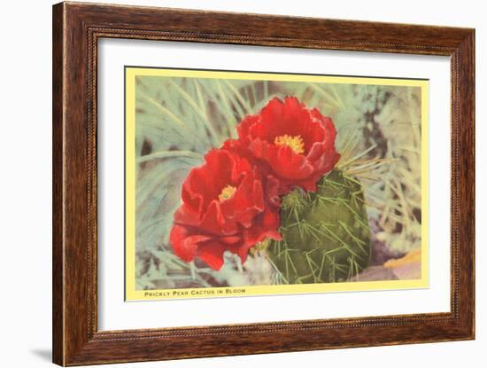 Blooming Prickly Pear Cactus-null-Framed Art Print