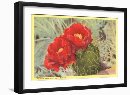 Blooming Prickly Pear Cactus-null-Framed Art Print