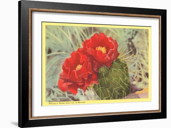 Blooming Prickly Pear Cactus-null-Framed Art Print