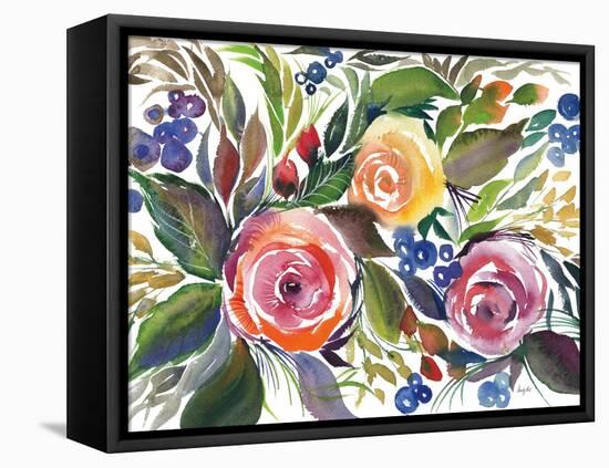 Blooming Roses-Kristy Rice-Framed Stretched Canvas