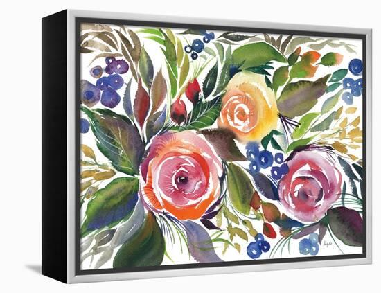 Blooming Roses-Kristy Rice-Framed Stretched Canvas