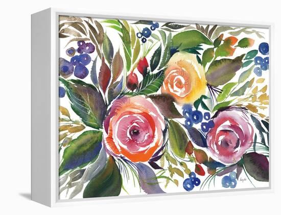 Blooming Roses-Kristy Rice-Framed Stretched Canvas