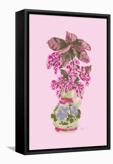 Blooming Vase in Pink-Ania Zwara-Framed Premier Image Canvas